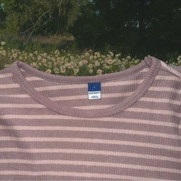 Striped Long Sleeve Ribbed Top - Picture 2 of 4